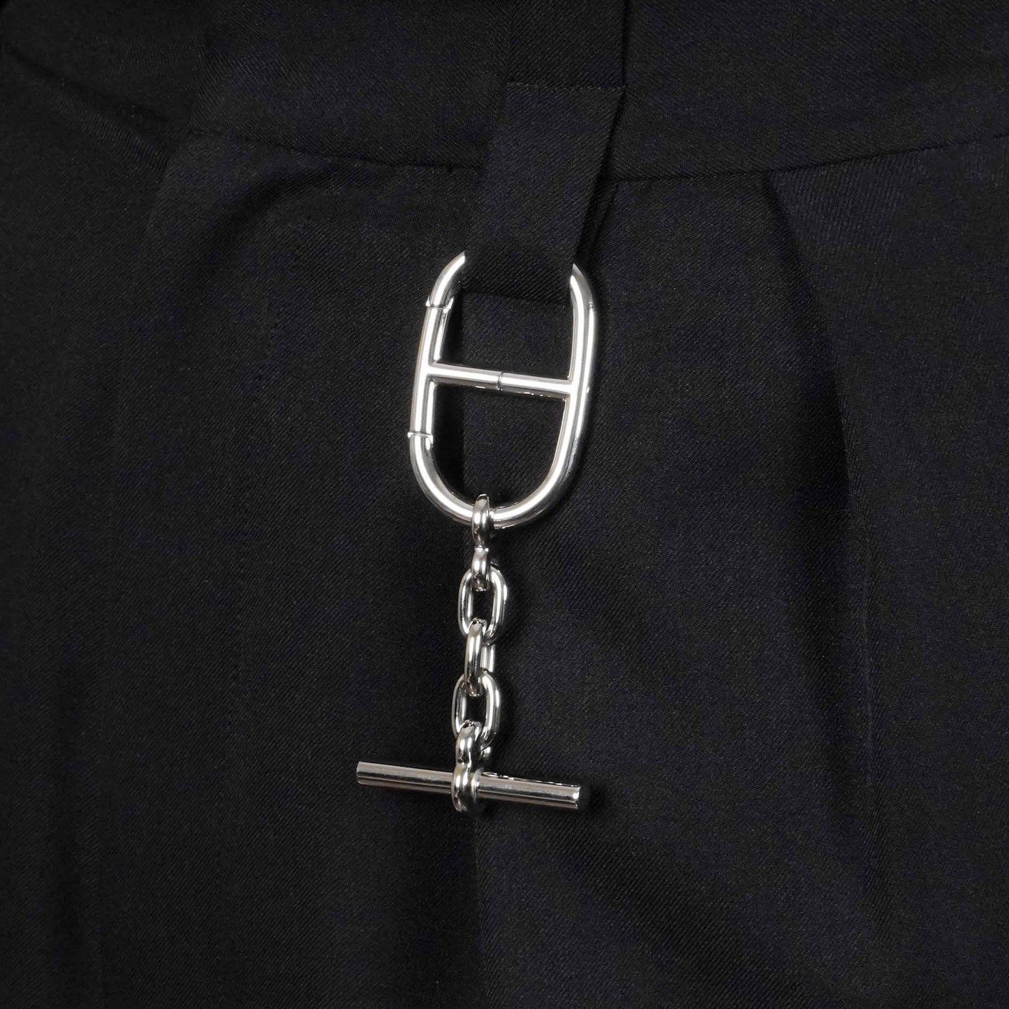 HERMES シェーヌダンクル キーリング ステンレス製