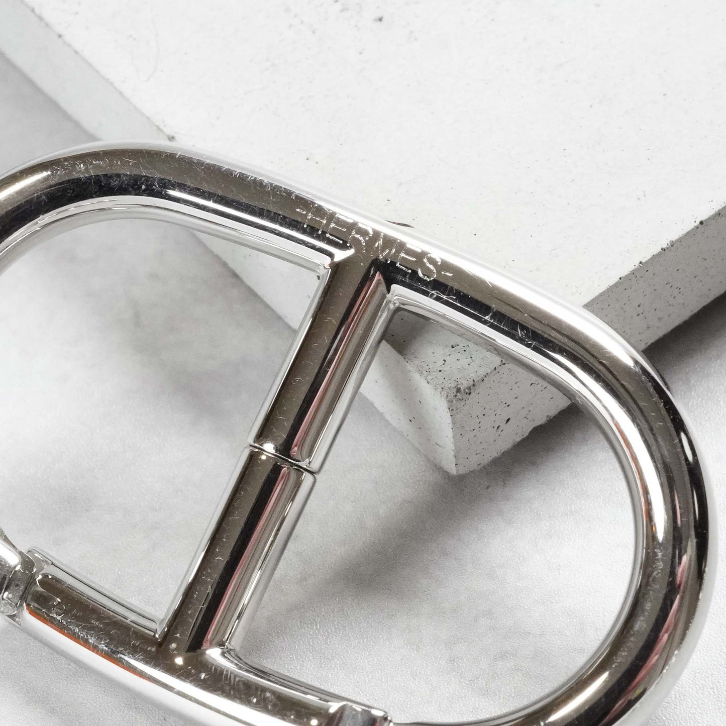 HERMES シェーヌダンクル キーリング ステンレススティール製