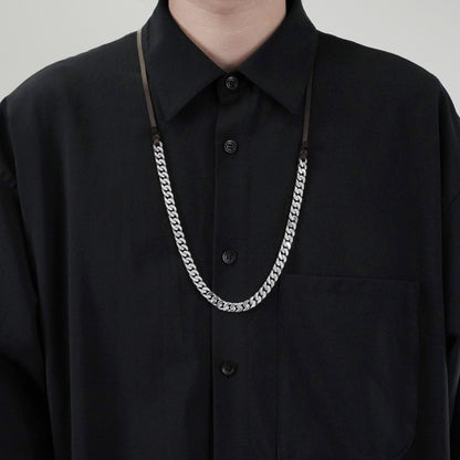 HERMES ブックルセリエ レザー ネックレス