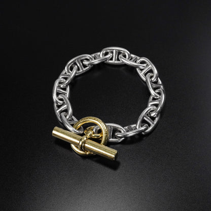 HERMES シェーヌダンクル GM14 YGコンビ ブレスレット