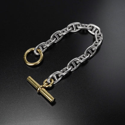 HERMES シェーヌダンクル GM14 YGコンビ ブレスレット