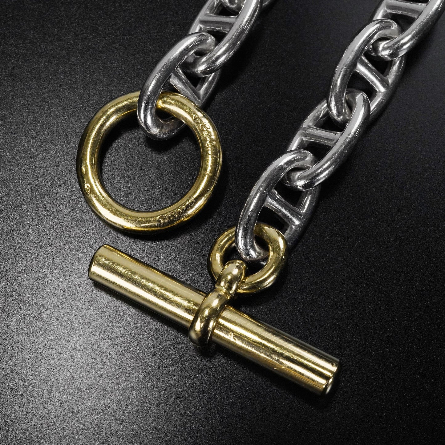 HERMES シェーヌダンクル GM14 YGコンビ ブレスレット