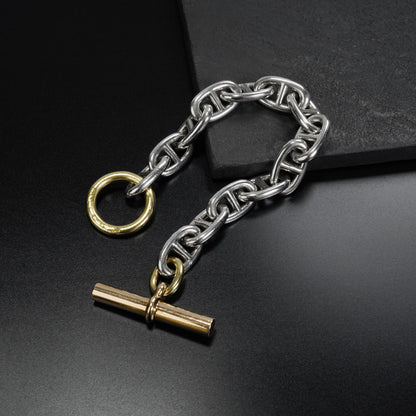 HERMES シェーヌダンクル GM13 コンビブレスレット 筆記体刻印