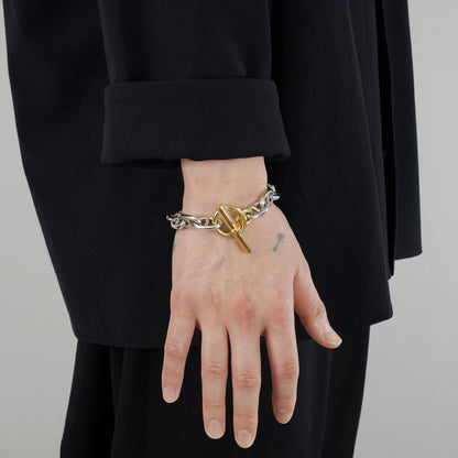 HERMES シェーヌダンクル GM13 コンビブレスレット 筆記体刻印