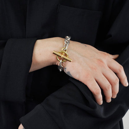 HERMES シェーヌダンクル GM13 コンビブレスレット 筆記体刻印
