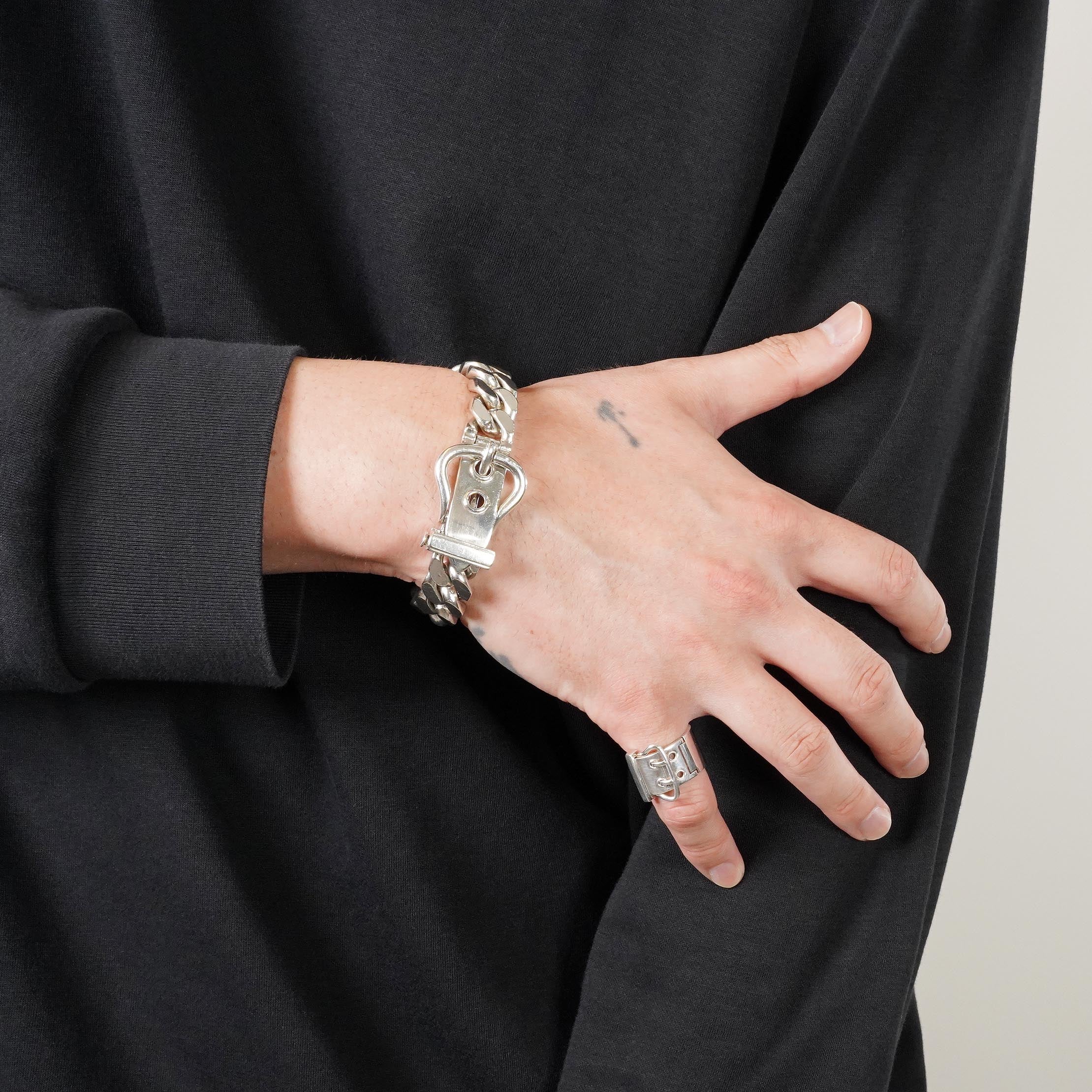エルメス HERMES ブックルセリエMM ブレスレット シルバー MBZ791