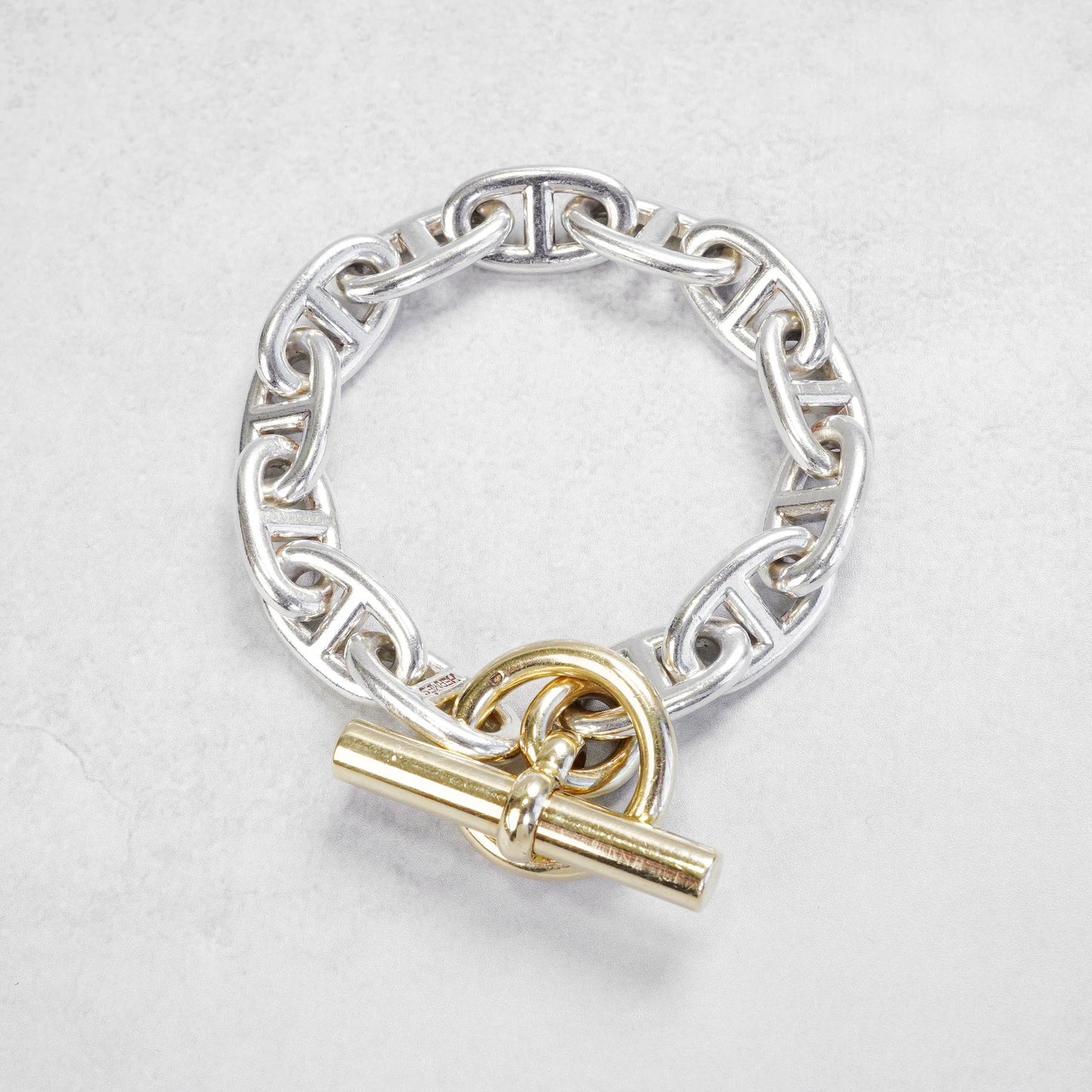 HERMES シェーヌダンクル GM13 YGコンビ ブレスレット