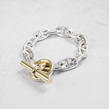 HERMES シェーヌダンクル GM13 YGコンビ ブレスレット