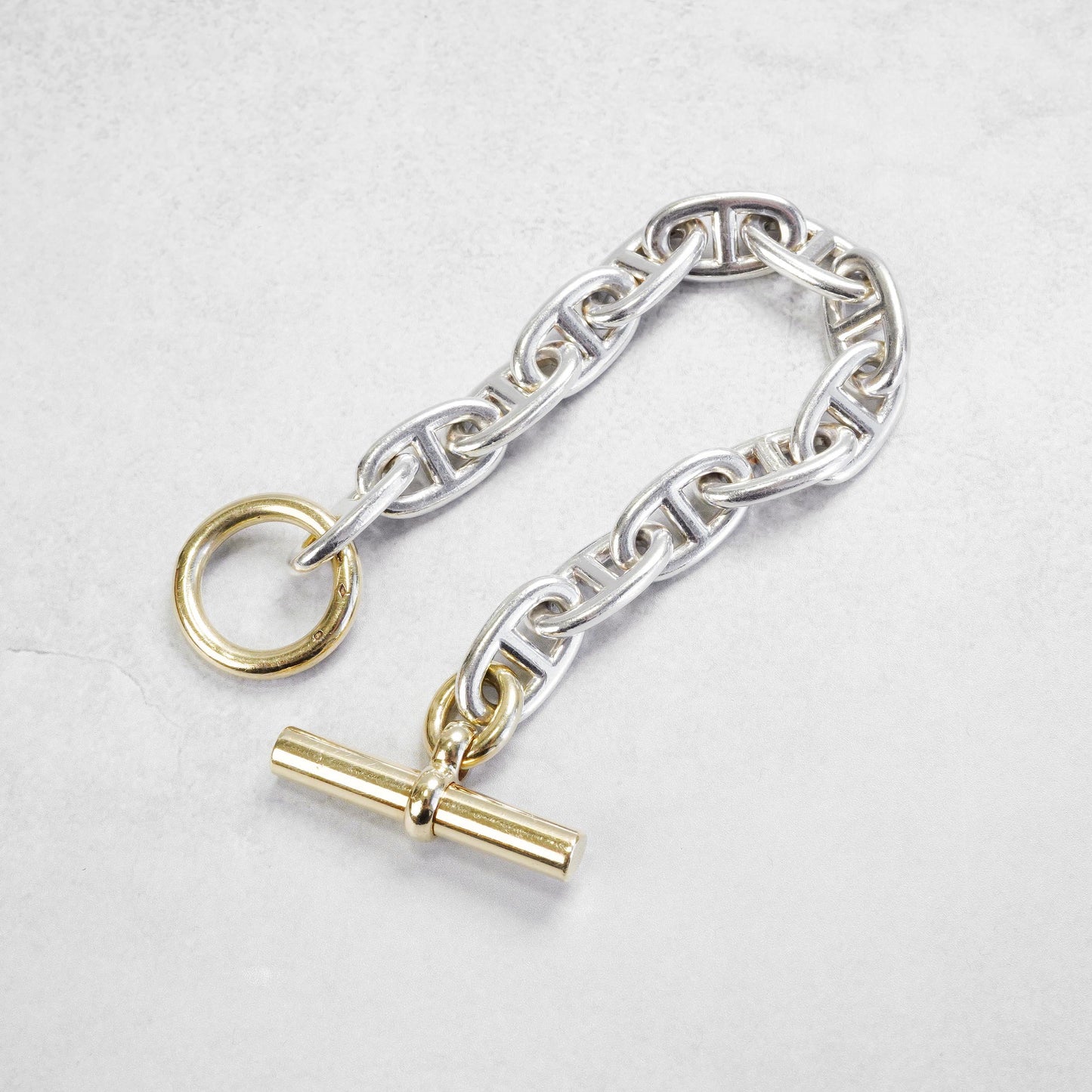 HERMES シェーヌダンクル GM13 YGコンビ ブレスレット