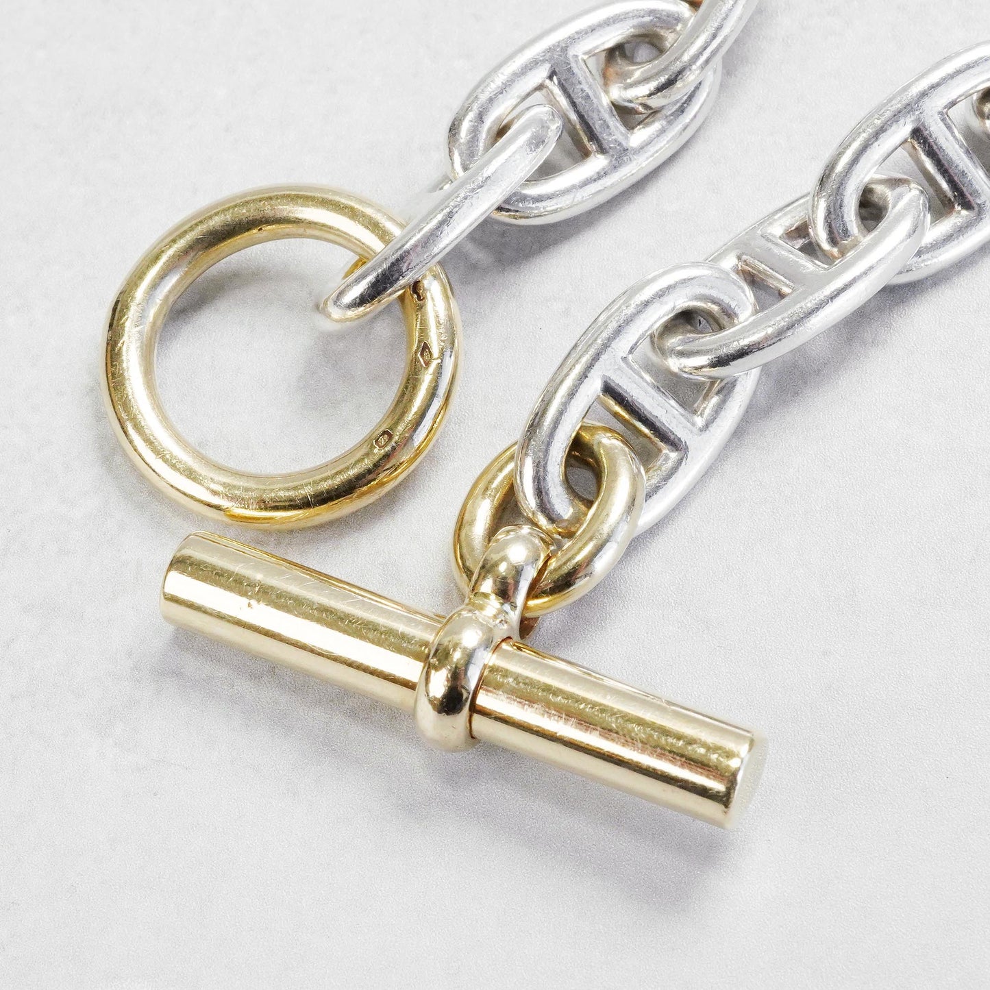 HERMES シェーヌダンクル GM13 YGコンビ ブレスレット