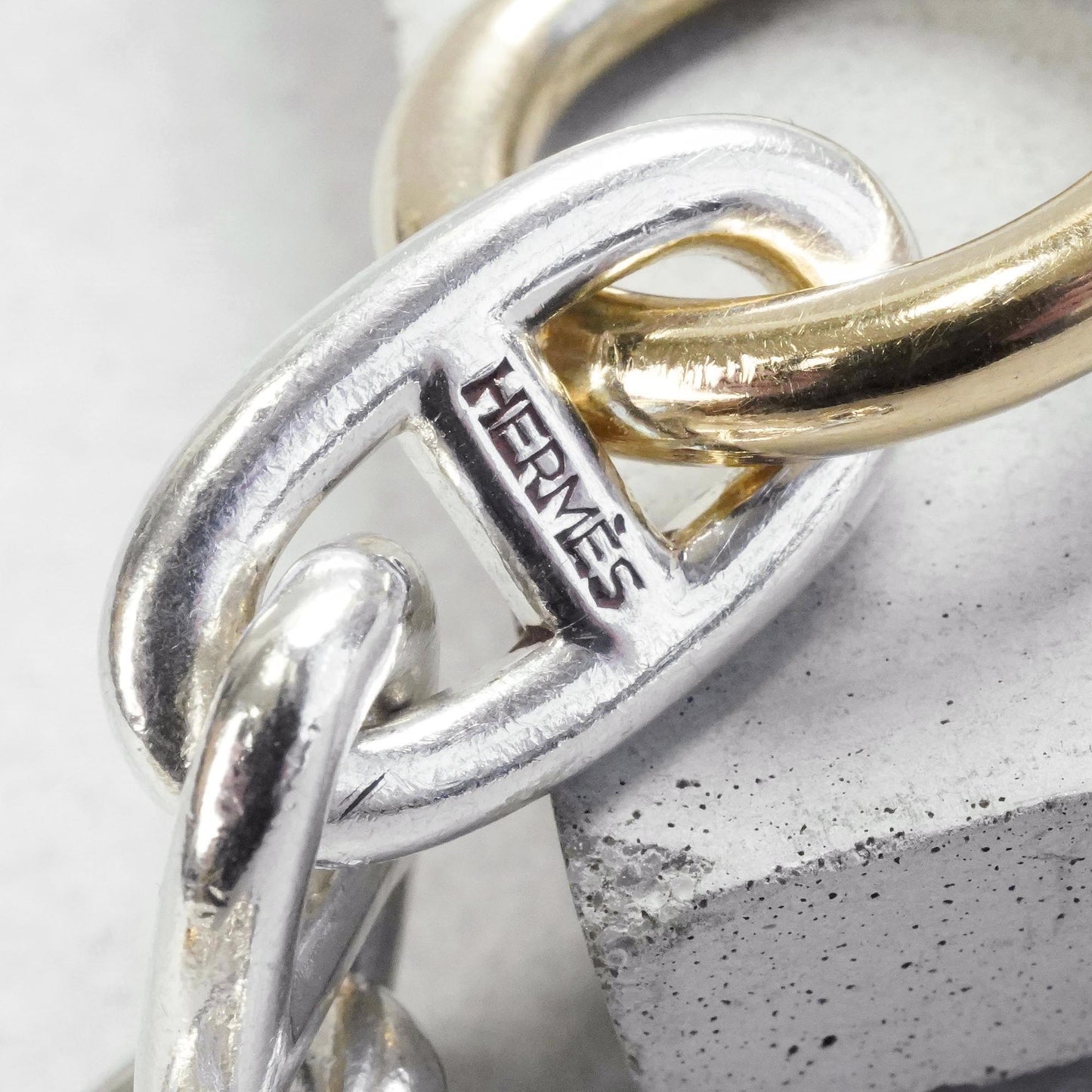 HERMES シェーヌダンクル GM13 YGコンビ ブレスレット