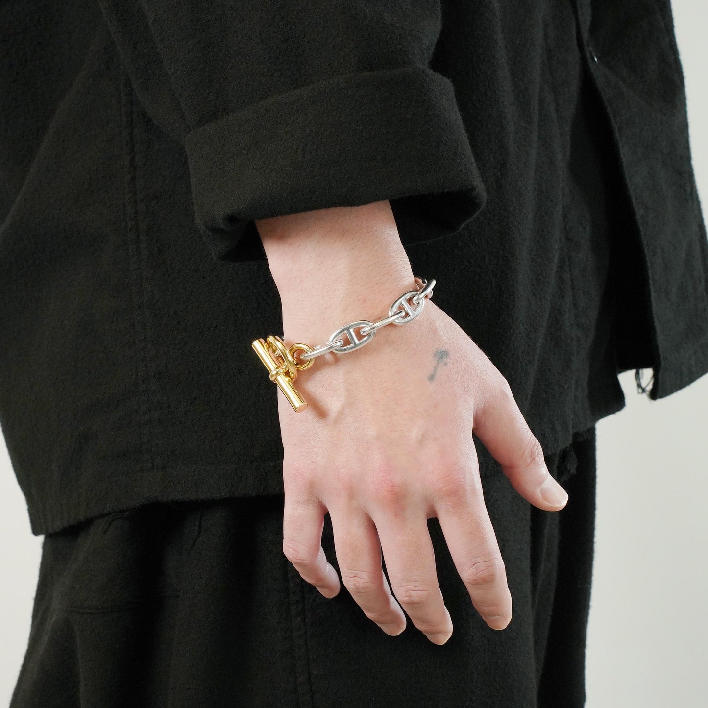 HERMES シェーヌダンクル GM13 YGコンビ ブレスレット