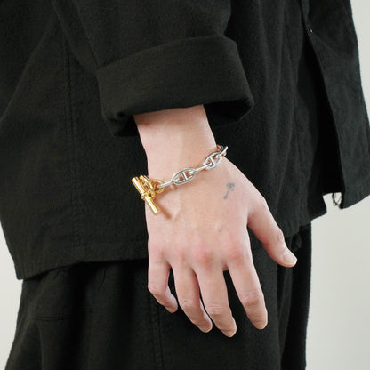 HERMES シェーヌダンクル GM13 YGコンビ ブレスレット