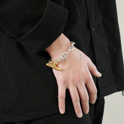 HERMES シェーヌダンクル GM13 YGコンビ ブレスレット