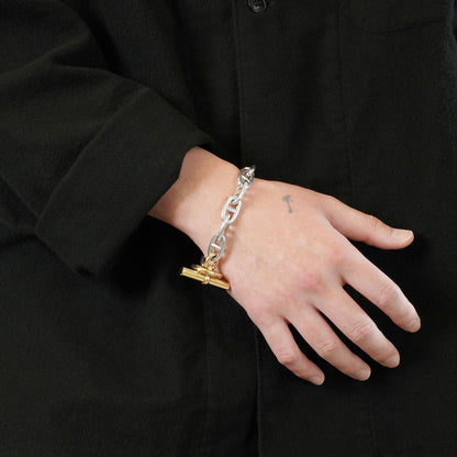 HERMES シェーヌダンクル GM13 YGコンビ ブレスレット