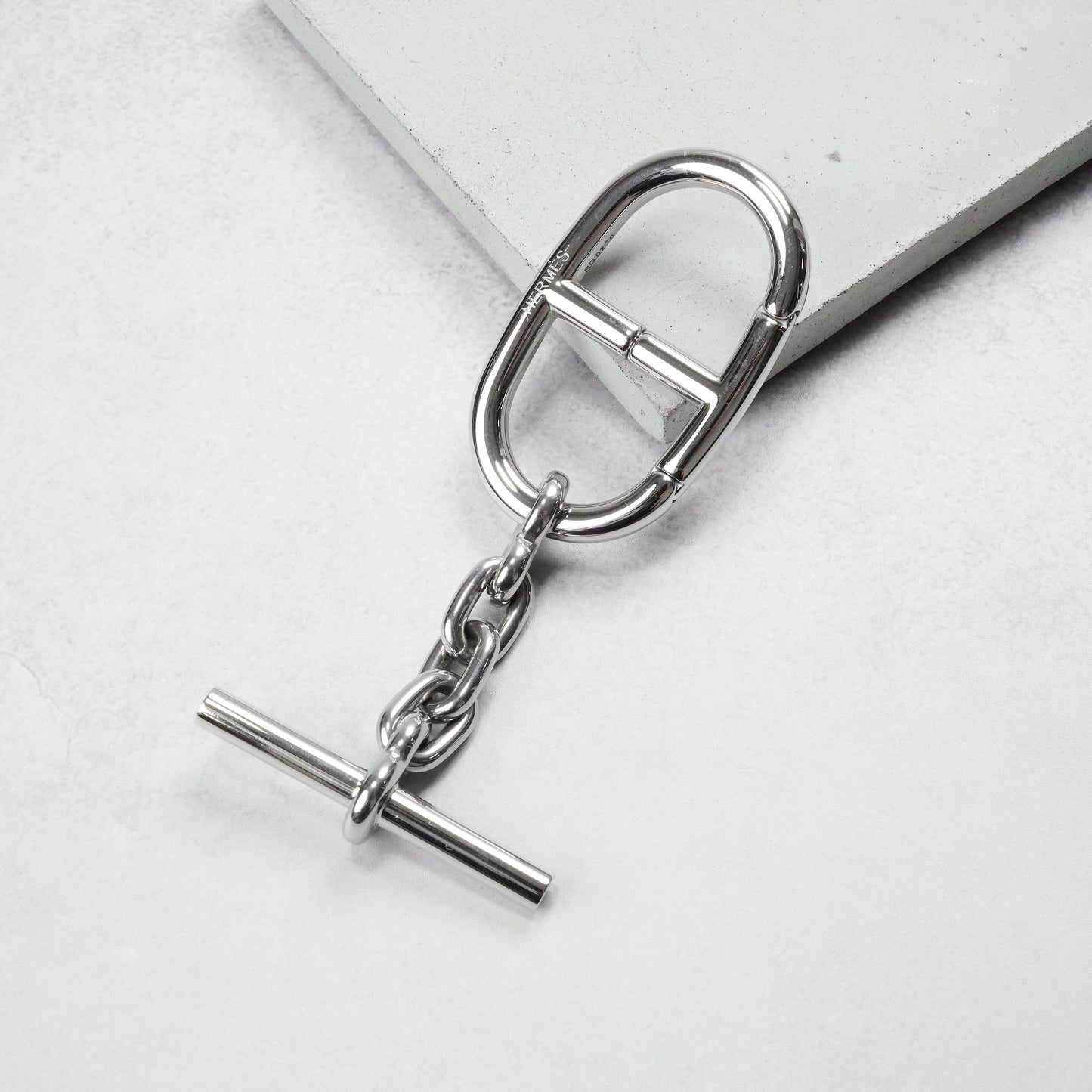 HERMES シェーヌダンクル キーリング ステンレス製