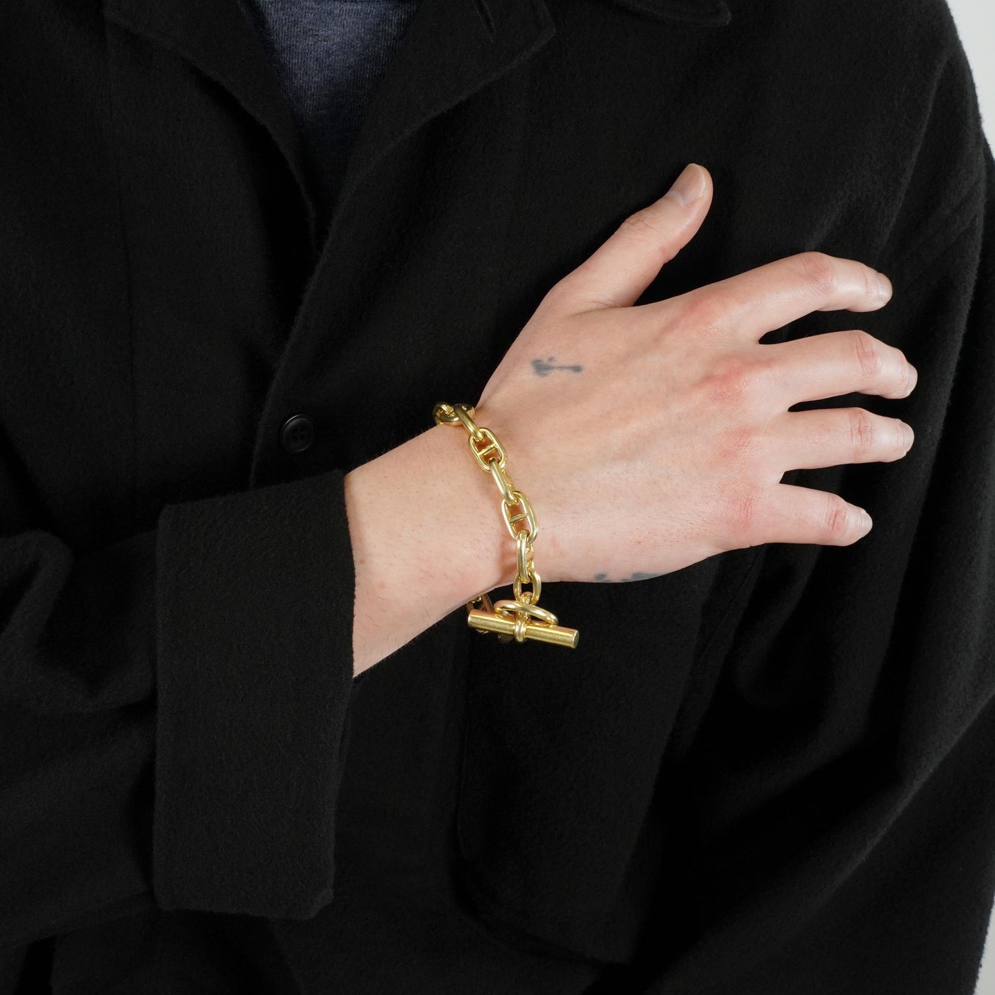 HERMES シェーヌダンクル 60's ゴールドヴェルメイユ ブレスレット MM15