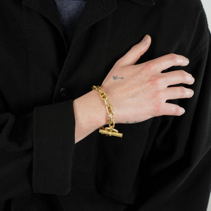 HERMES シェーヌダンクル 60's ゴールドヴェルメイユ ブレスレット MM15