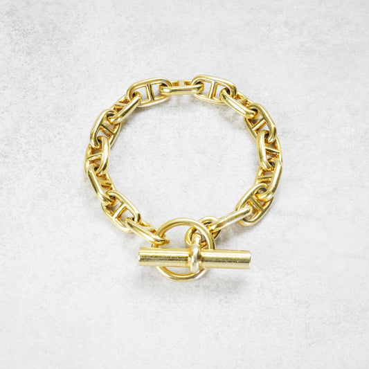 HERMES シェーヌダンクル 60's ゴールドヴェルメイユ ブレスレット MM15